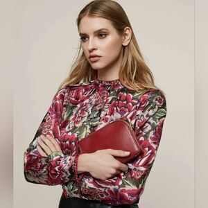 Reiss NWOT Flowy Floral Burnout Button Down Shirt Size Small